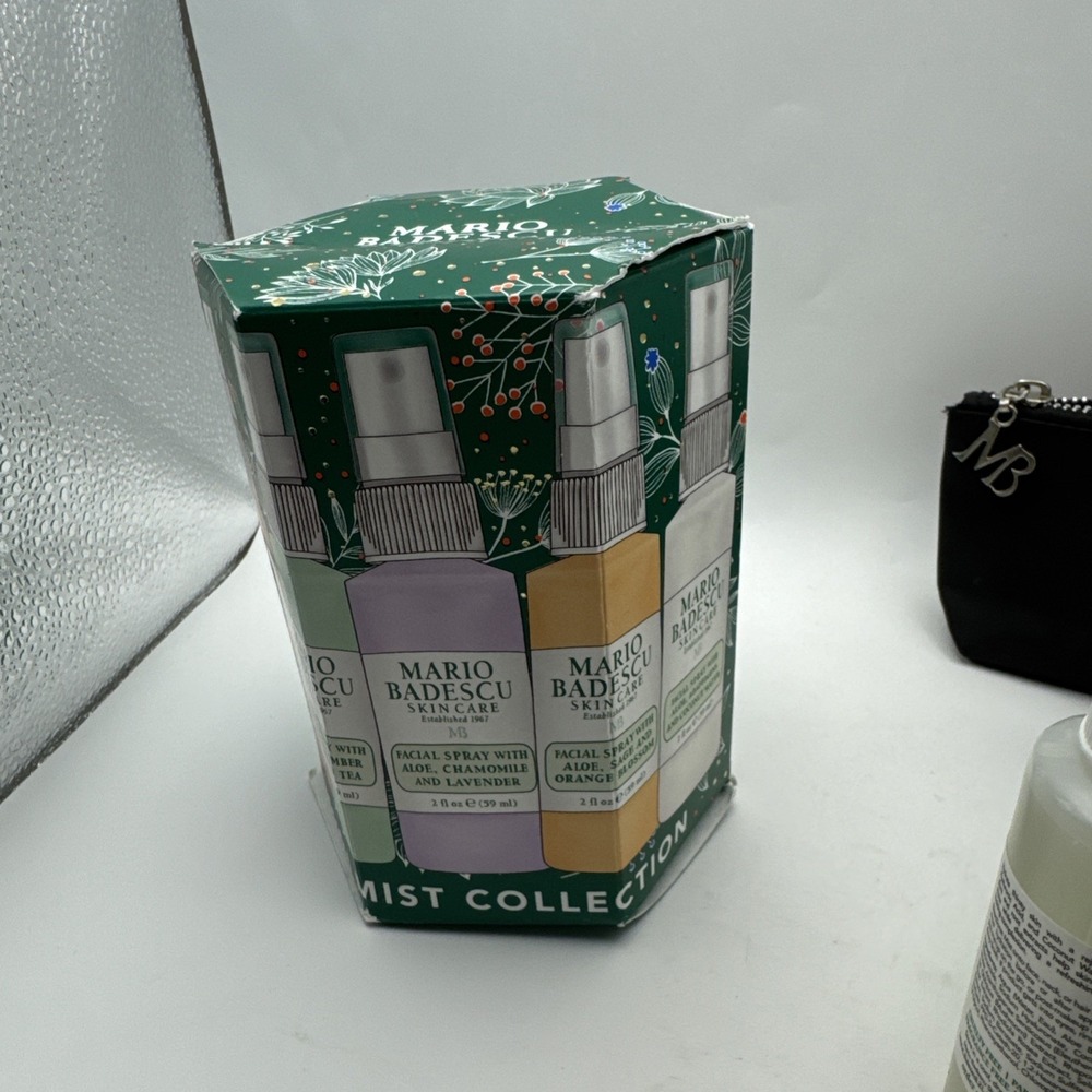 Mario Badescu Skin Care 5 Mini Mist Bottles Plus Bonus 3 Bags & Mirror! - Picture 6 of 6